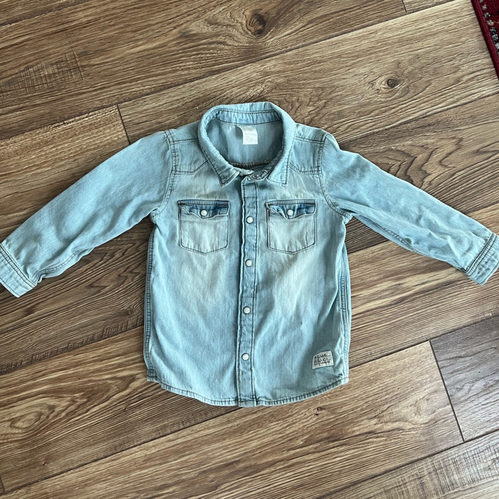 H&M Light Blue Toddler denim long sleeve chambray
